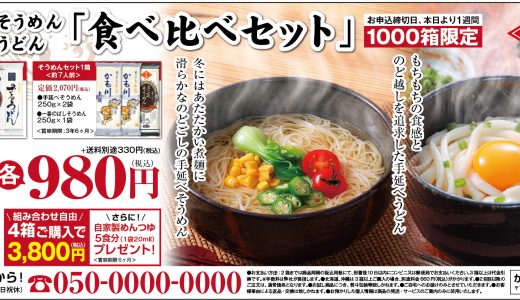 そうめん・うどん「食べ比べセット」